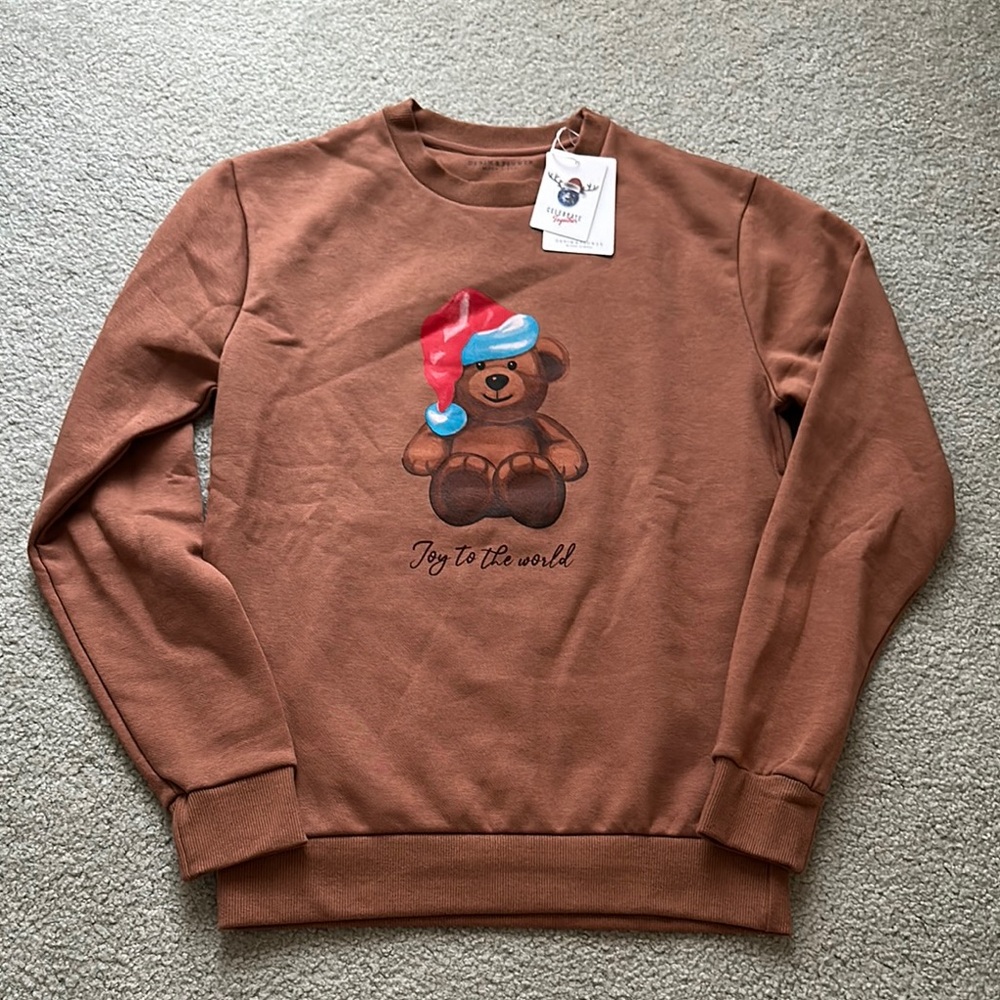 Brown Sweater with Bear Design